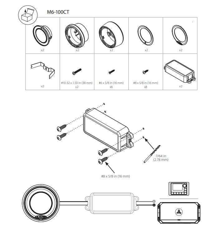JL Audio M6-100CT-CS-3Gw M6 Series 1" marine tweeters