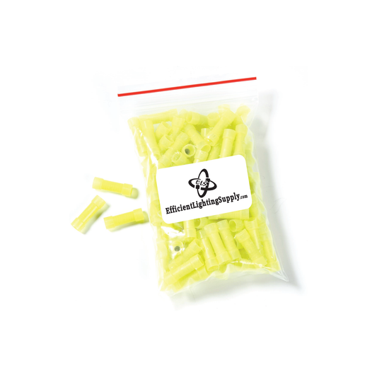 100 Pack Yellow Nylon Butt Connectors
