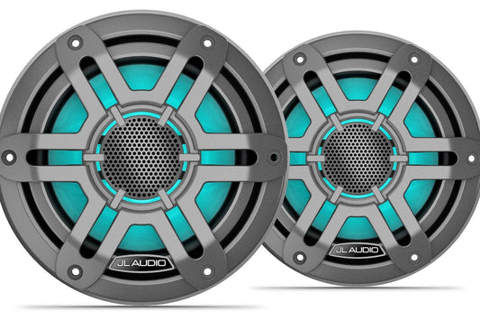 JL Audio M200 6.5" Marine Speakers Gray Sport Grilles with RGB LED 010-04753-03