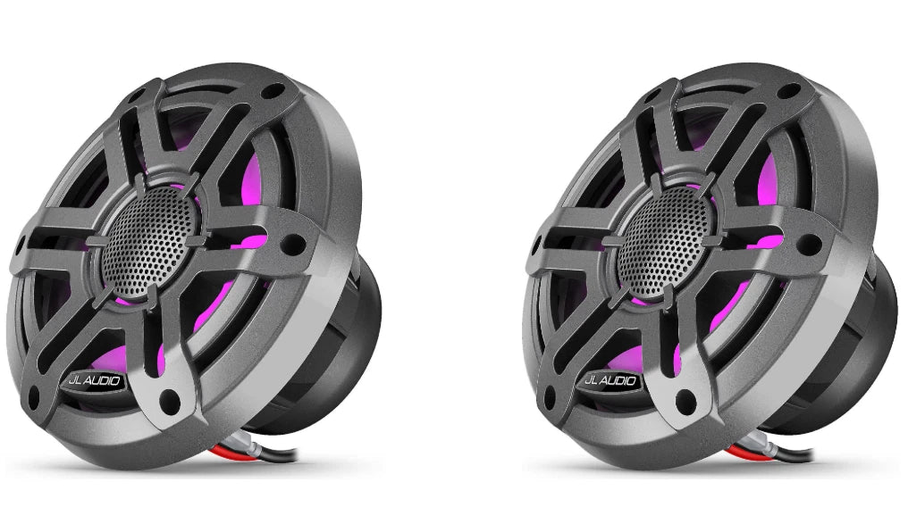 JL Audio M200 6.5" Marine Speakers Gray Sport Grilles with RGB LED 010-04753-03