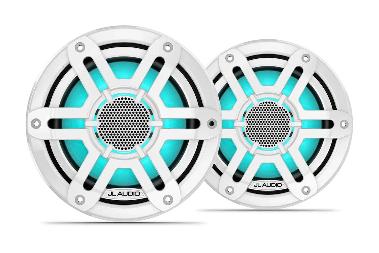 JL Audio M200 6.5" Marine Speakers White Sport Grilles with RGB LED 010-04753-02