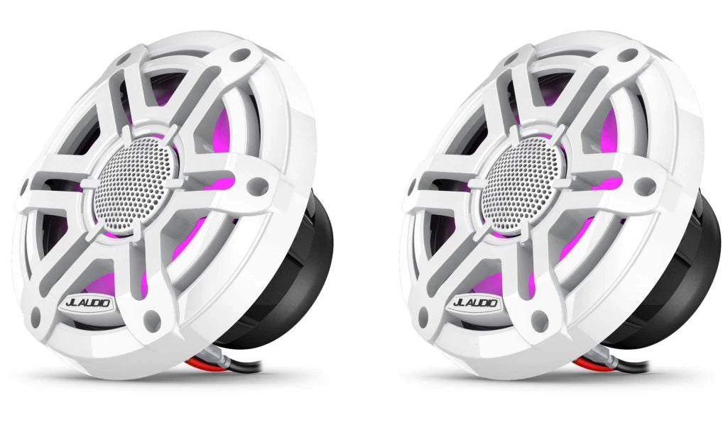 JL Audio M200 6.5" Marine Speakers White Sport Grilles with RGB LED 010-04753-02
