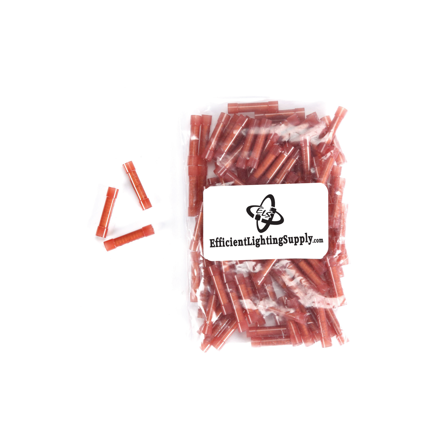 100 Pack Red Nylon Butt Connectors